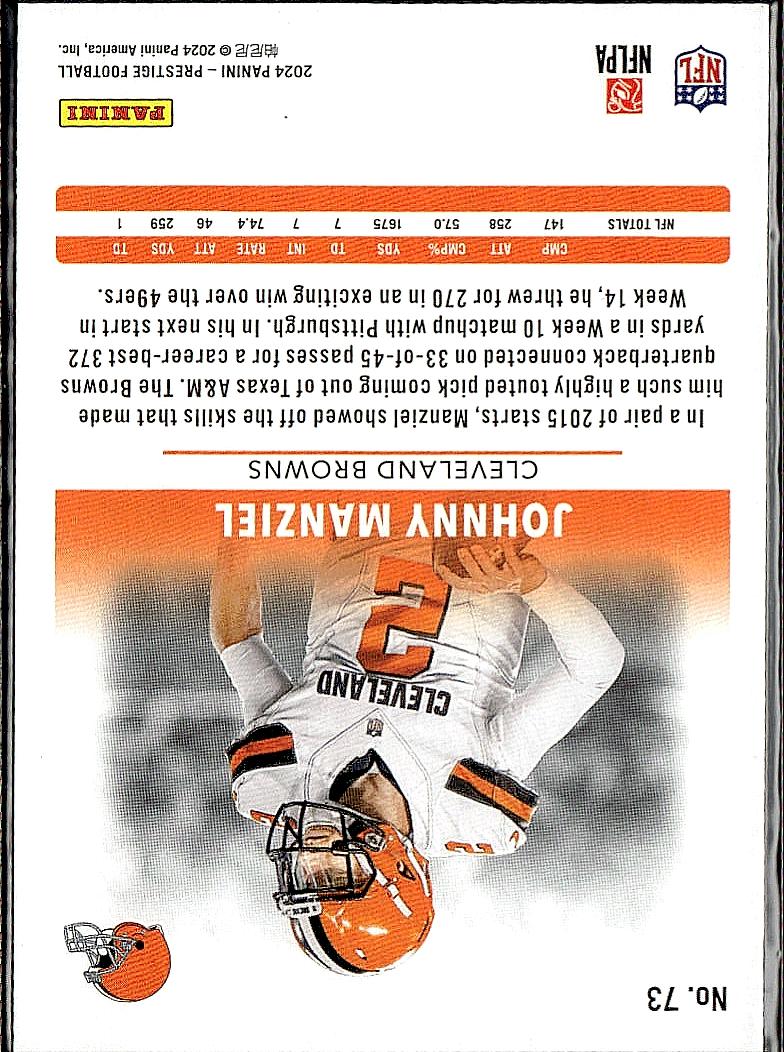 2024 Panini Prestige #73 Johnny Manziel