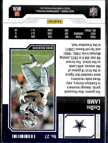 2023 Panini Contenders #27 CeeDee Lamb