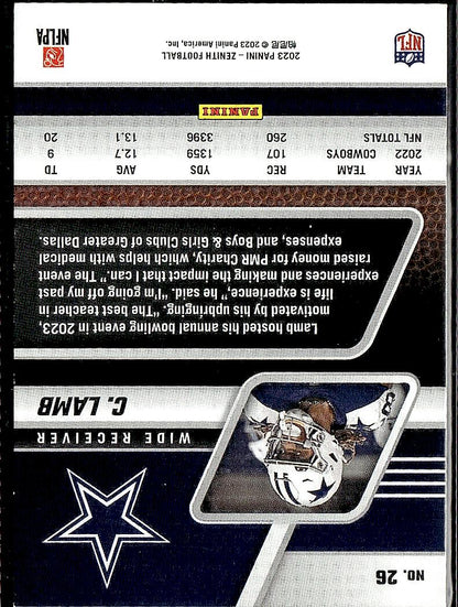 2023 Panini Zenith #26 CeeDee Lamb Retail
