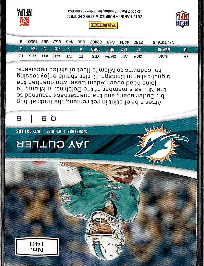 2017 Panini Rookies & Stars #149 Jay Cutler