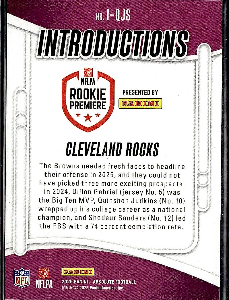 2025 Panini Absolute #I-QJS Cleveland Rocks Introductions