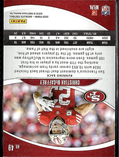 2025 Panini Absolute #49 Christian McCaffrey Retail