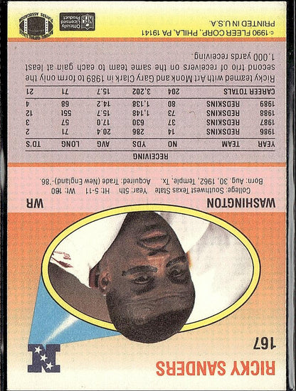 1990 Fleer #167 Ricky Sanders