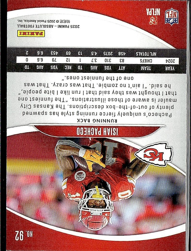 2025 Panini Absolute #92 Isiah Pacheco Retail