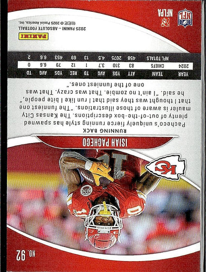 2025 Panini Absolute #92 Isiah Pacheco Retail