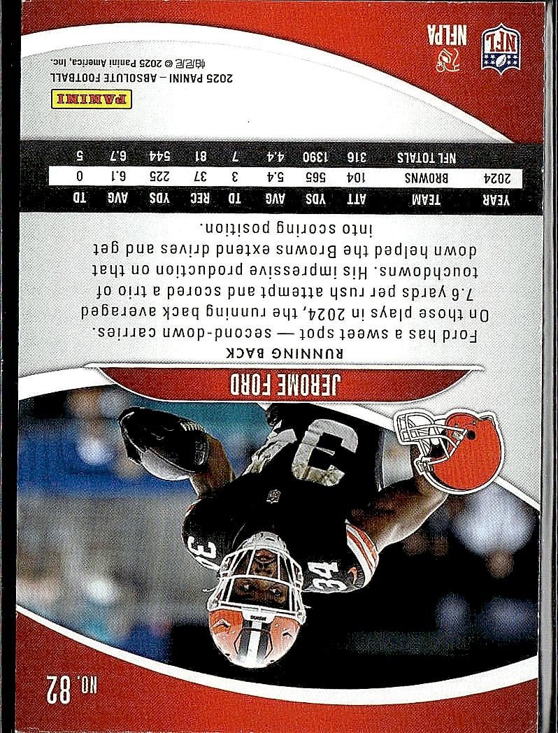 2025 Panini Absolute #82 Jerome Ford Green
