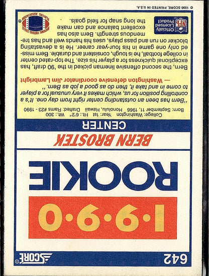 1990 Score #642 Bern Brostek