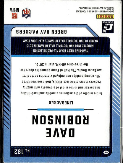 2024 Donruss #192 Dave Robinson Press Proof Purple