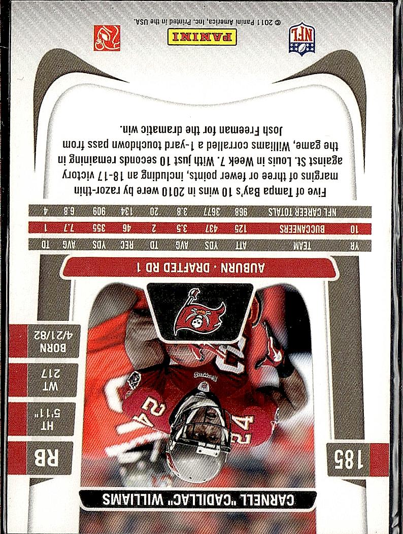 2011 Panini Prestige #185 Carnell "Cadillac" Williams