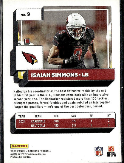 2022 Donruss #9 Isaiah Simmons