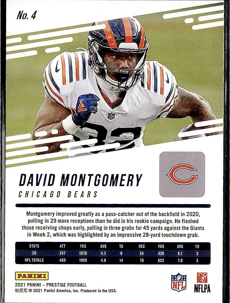 2021 Panini Prestige #4 David Montgomery