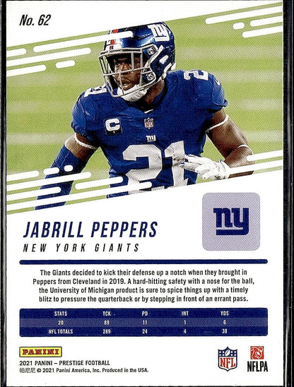 2021 Panini Prestige #62 Jabrill Peppers