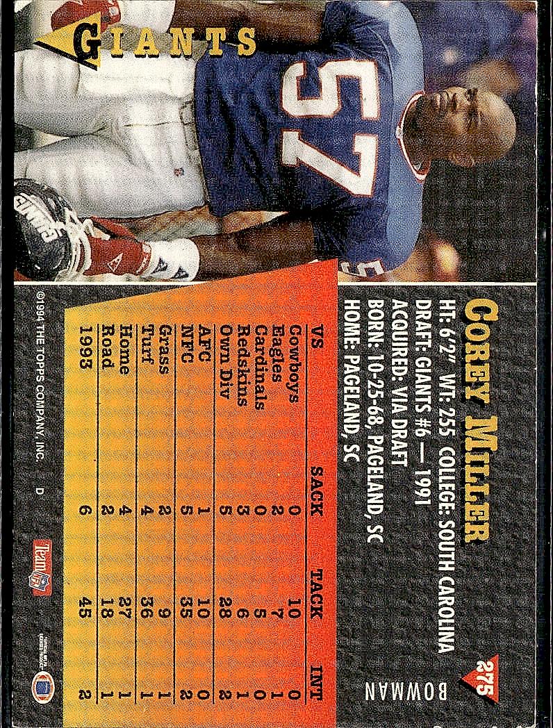 1994 Bowman #275 Corey Miller