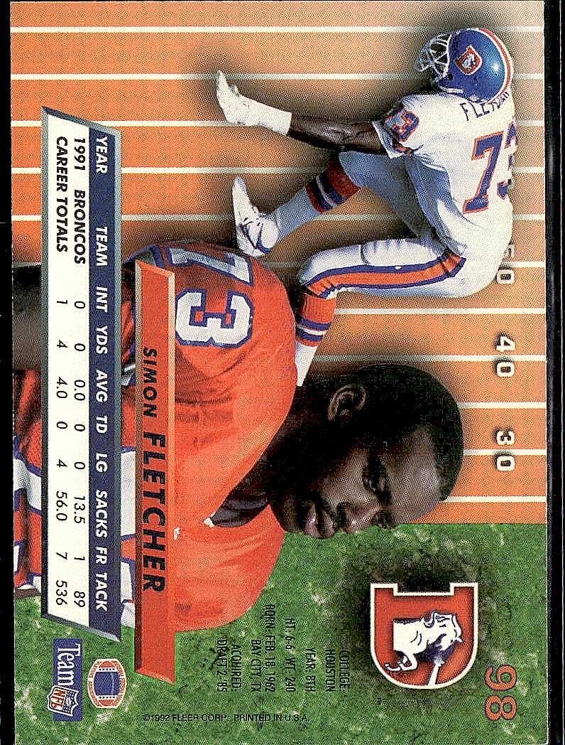 1992 Ultra #98 Simon Fletcher