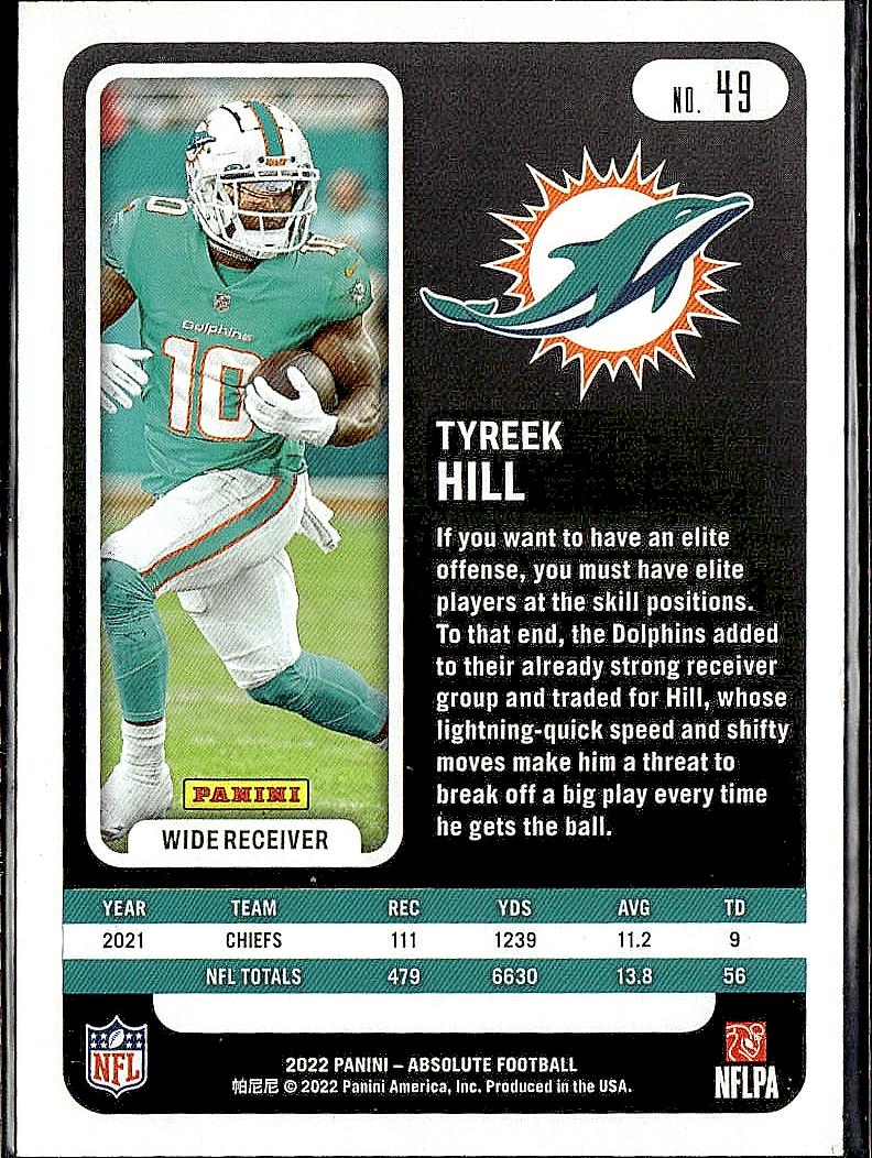 2022 Panini Absolute #49 Tyreek Hill