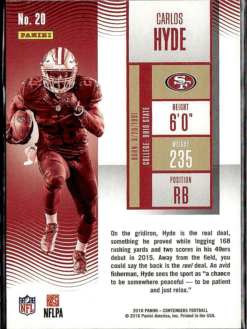 2016 Panini Contenders #20 Carlos Hyde