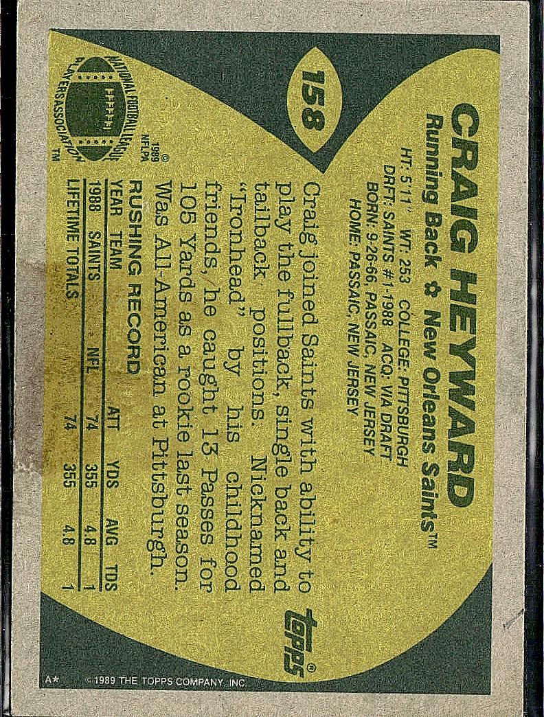 1989 Topps #158 Craig Heyward