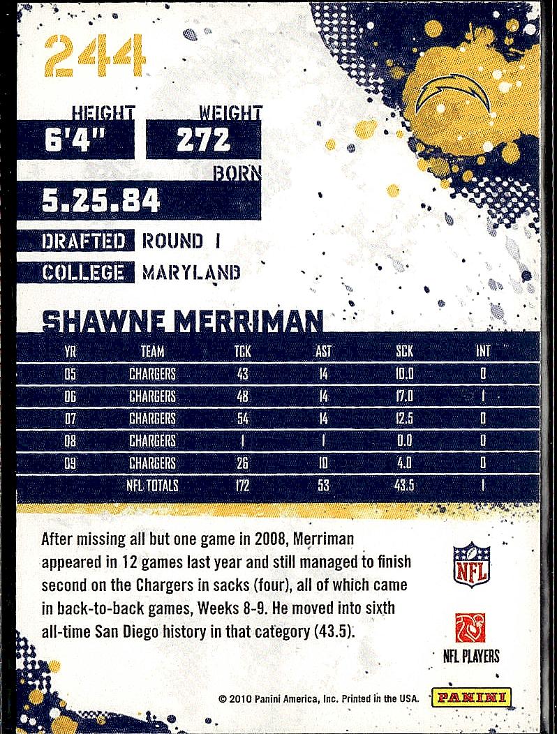 2010 Score #244 Shawne Merriman
