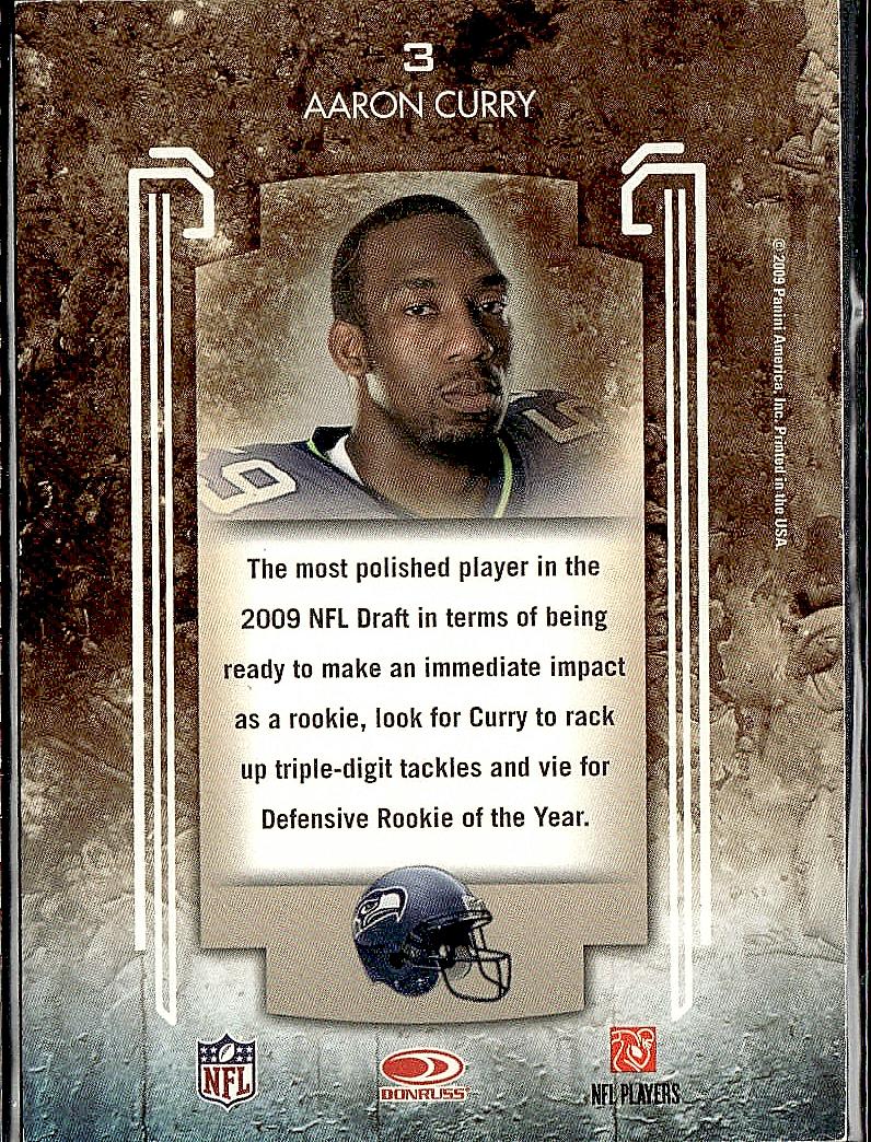 2009 Donruss Rookies & Stars #3 Aaron Curry Studio Rookies