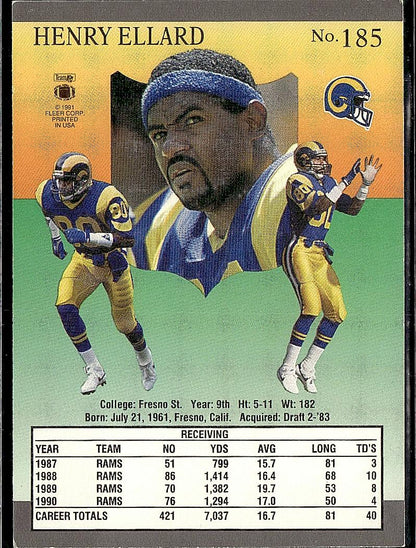 1991 Ultra #185 Henry Ellard