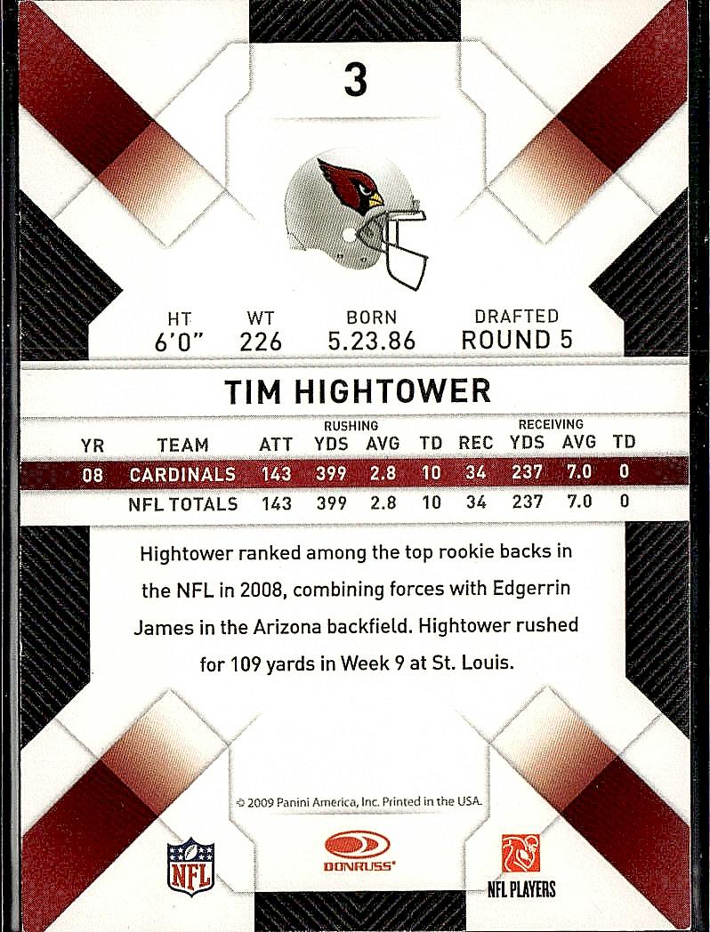 2009 Donruss Limited #3 Tim Hightower