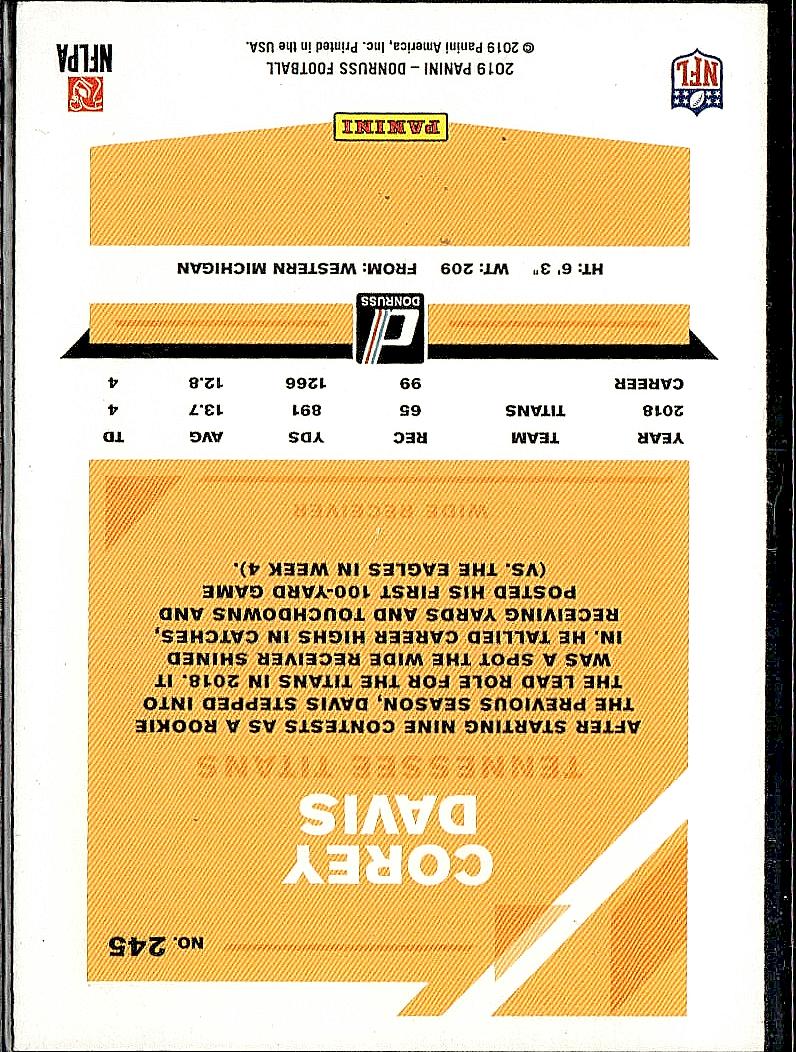 2019 Donruss #245 Corey Davis