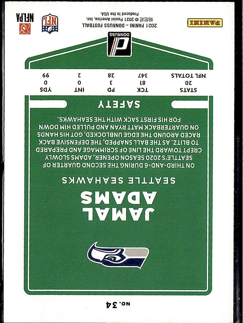2021 Donruss #34 Jamal Adams