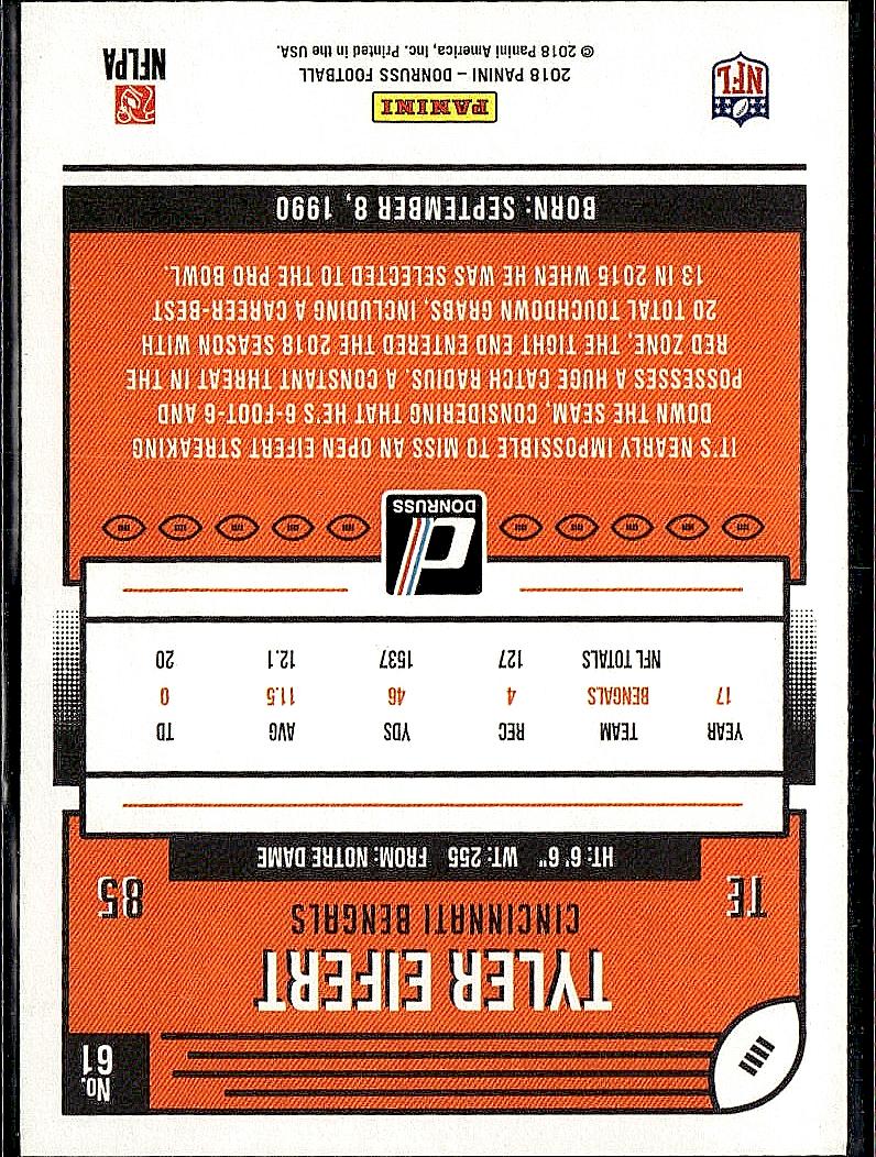 2018 Donruss #61 Tyler Eifert