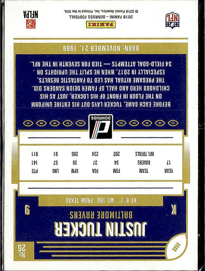 2018 Donruss #26 Justin Tucker