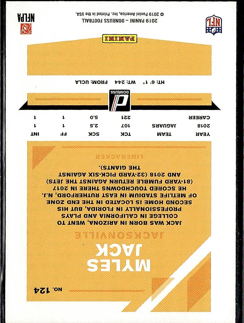 2019 Donruss #124 Myles Jack