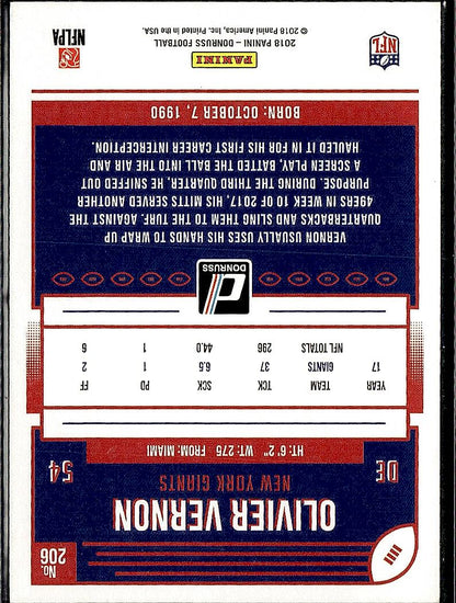 2018 Donruss #206 Olivier Vernon
