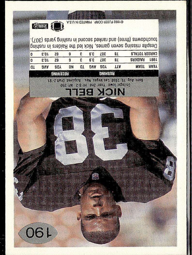 1992 Fleer #190 Nick Bell