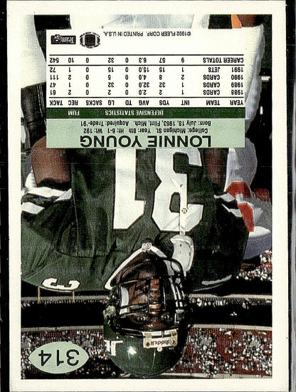 1992 Fleer #314 Lonnie Young