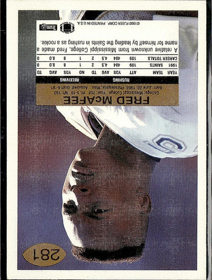 1992 Fleer #281 Fred McAfee