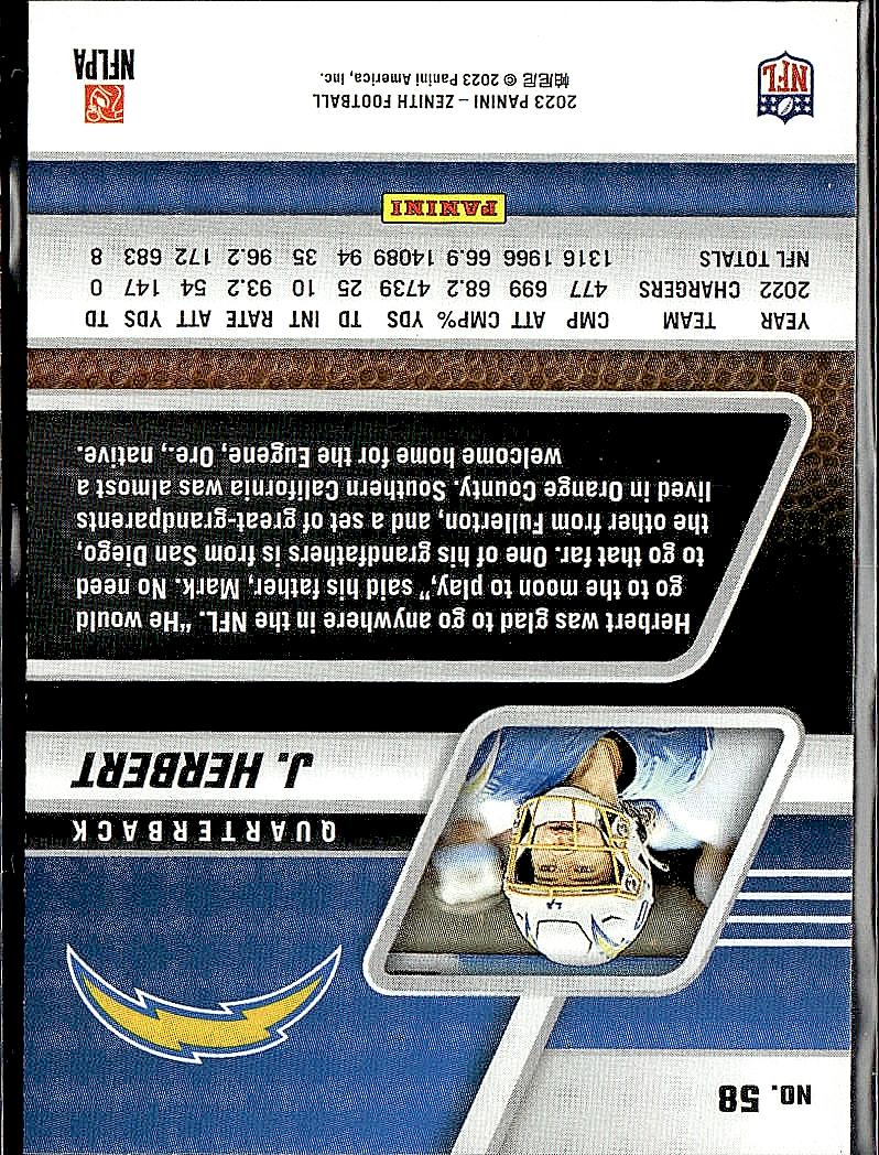 2023 Panini Zenith #58 Justin Herbert Retail
