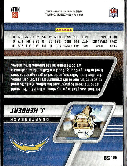 2023 Panini Zenith #58 Justin Herbert Retail