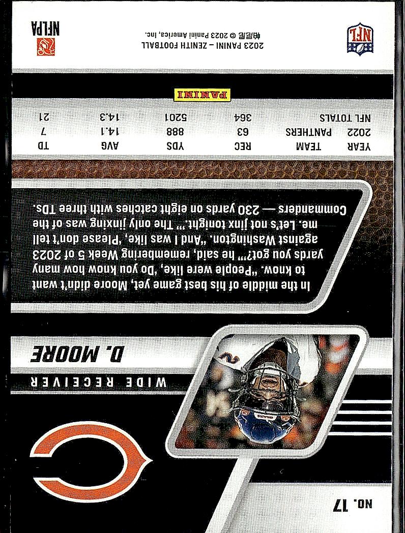 2023 Panini Zenith #17 DJ Moore Retail