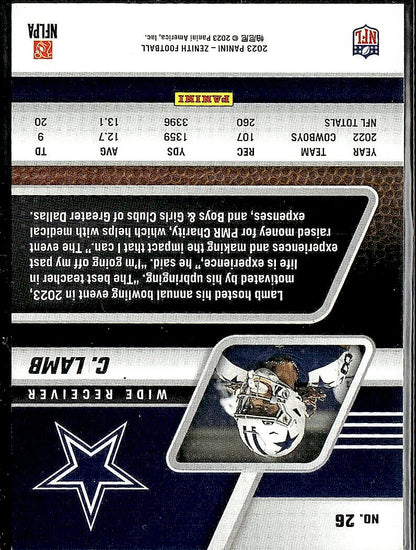 2023 Panini Zenith #26 CeeDee Lamb Retail