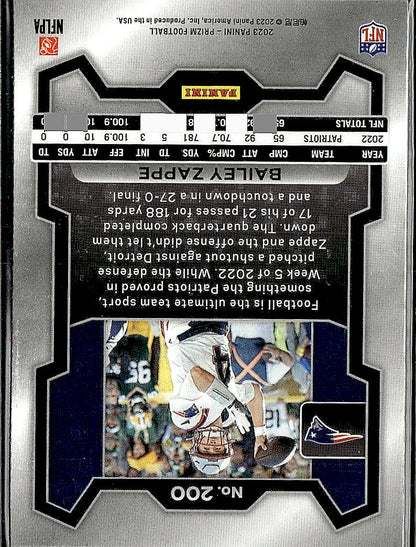 2023 Panini Prizm #200 Bailey Zappe