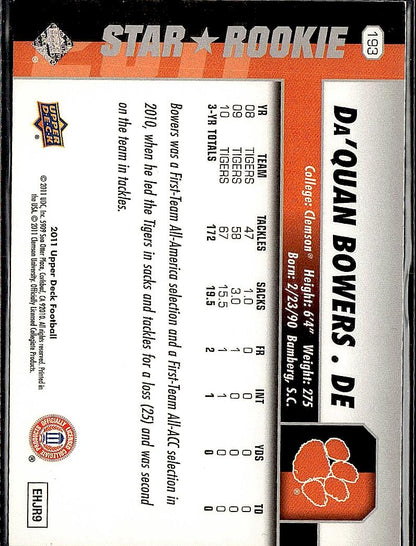 2011 Upper Deck #193 Da'Quan Bowers