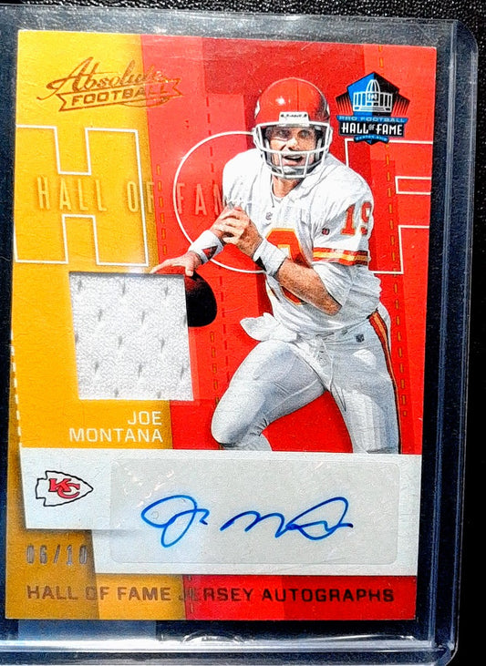 2017 Panini Absolute #HJA-JM Joe Montana HOF Jersey Autographs #/10