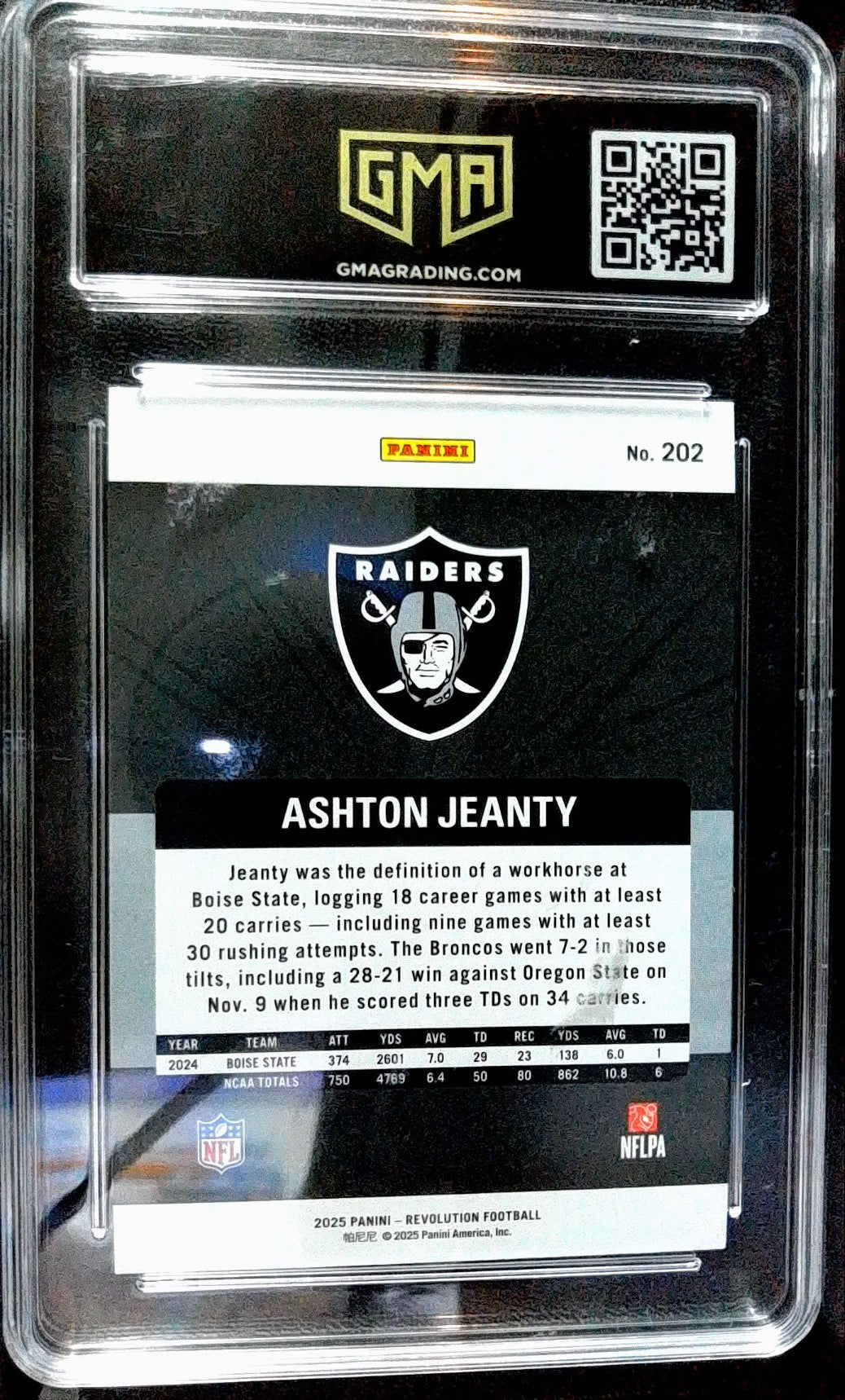 2025 Panini Revolution #202 Ashton Jeanty Red Astro GMA 10