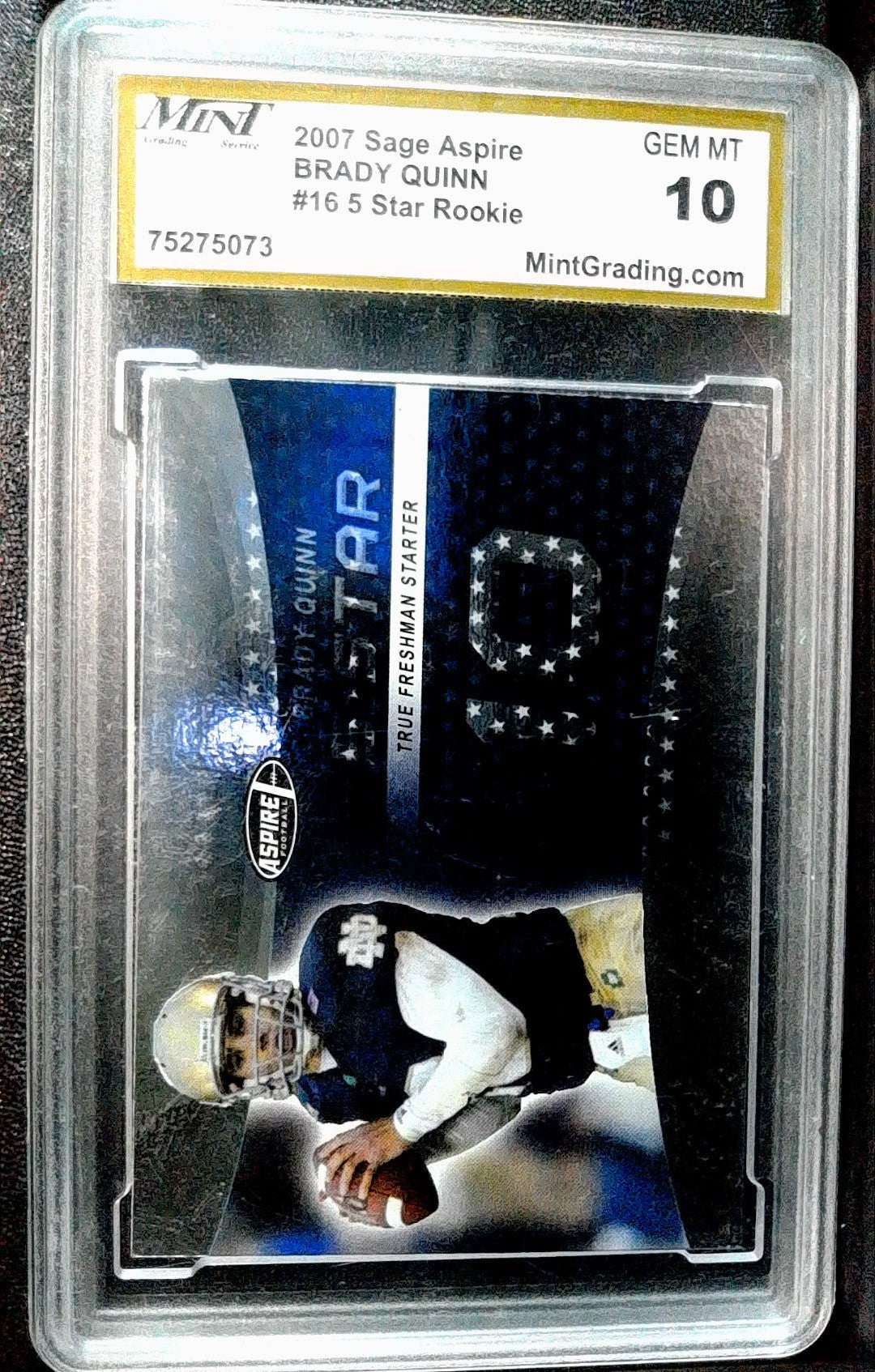 2007 SAGE Aspire #16 Brady Quinn 5 Star MNT 10
