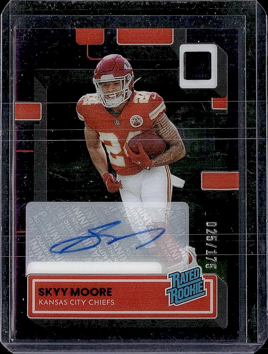 2022 Clearly Donruss #74 Skyy Moore Rated Rookie Autographs Purple #/175
