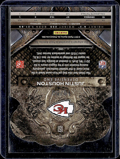 2011 Panini Crown Royale #151 Justin Houston Autographs Blue #/50