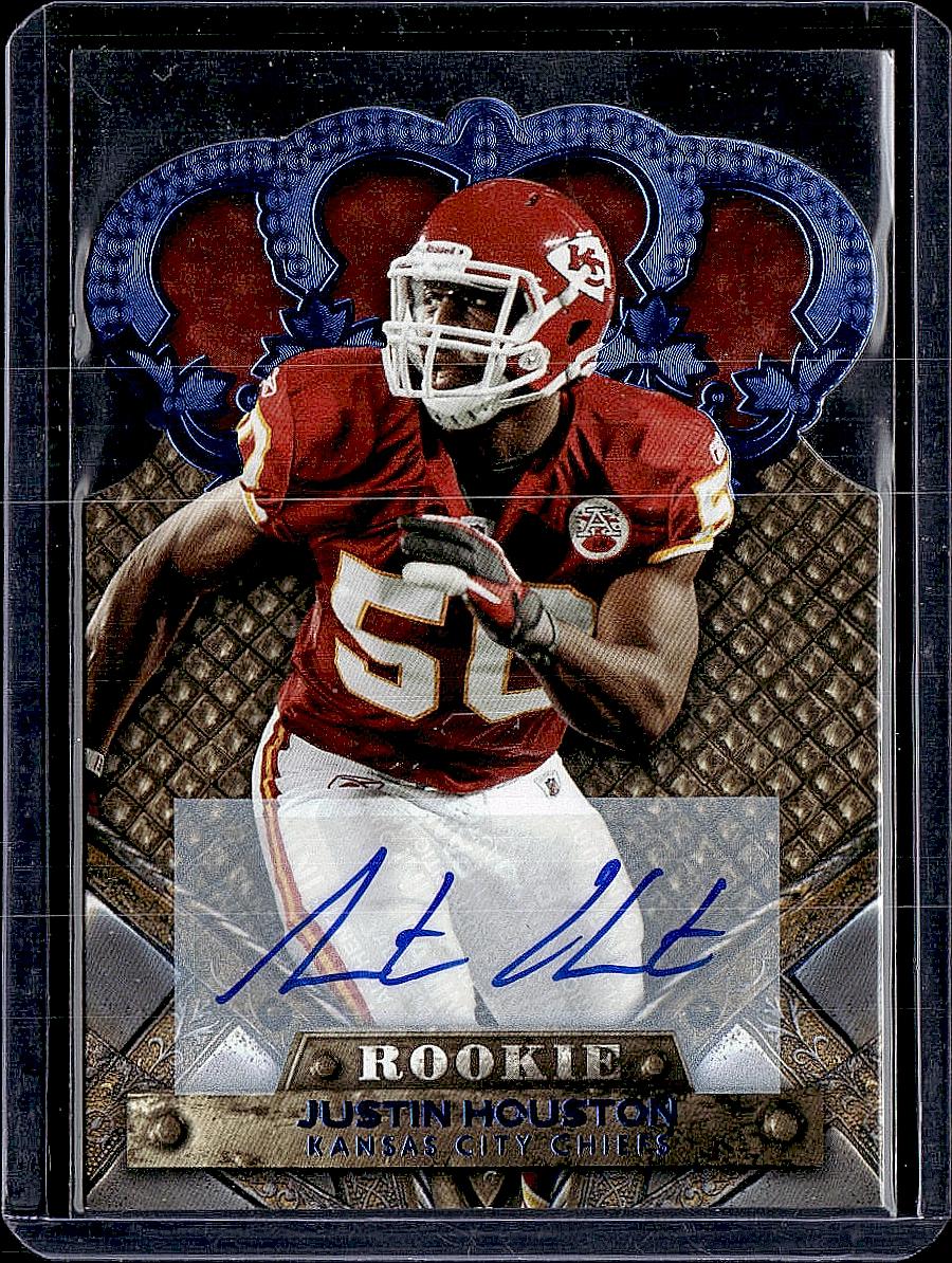 2011 Panini Crown Royale #151 Justin Houston Autographs Blue #/50