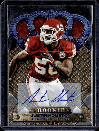 2011 Panini Crown Royale #151 Justin Houston Autographs Blue #/50