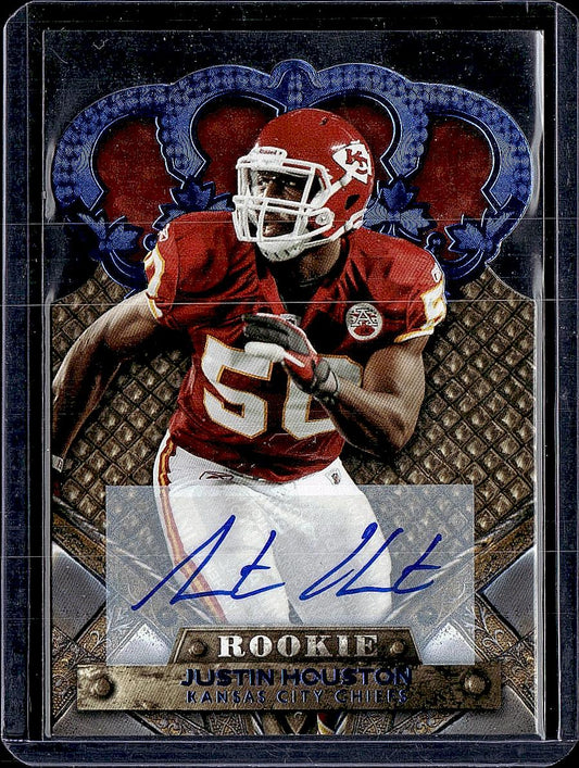2011 Panini Crown Royale #151 Justin Houston Autographs Blue #/50
