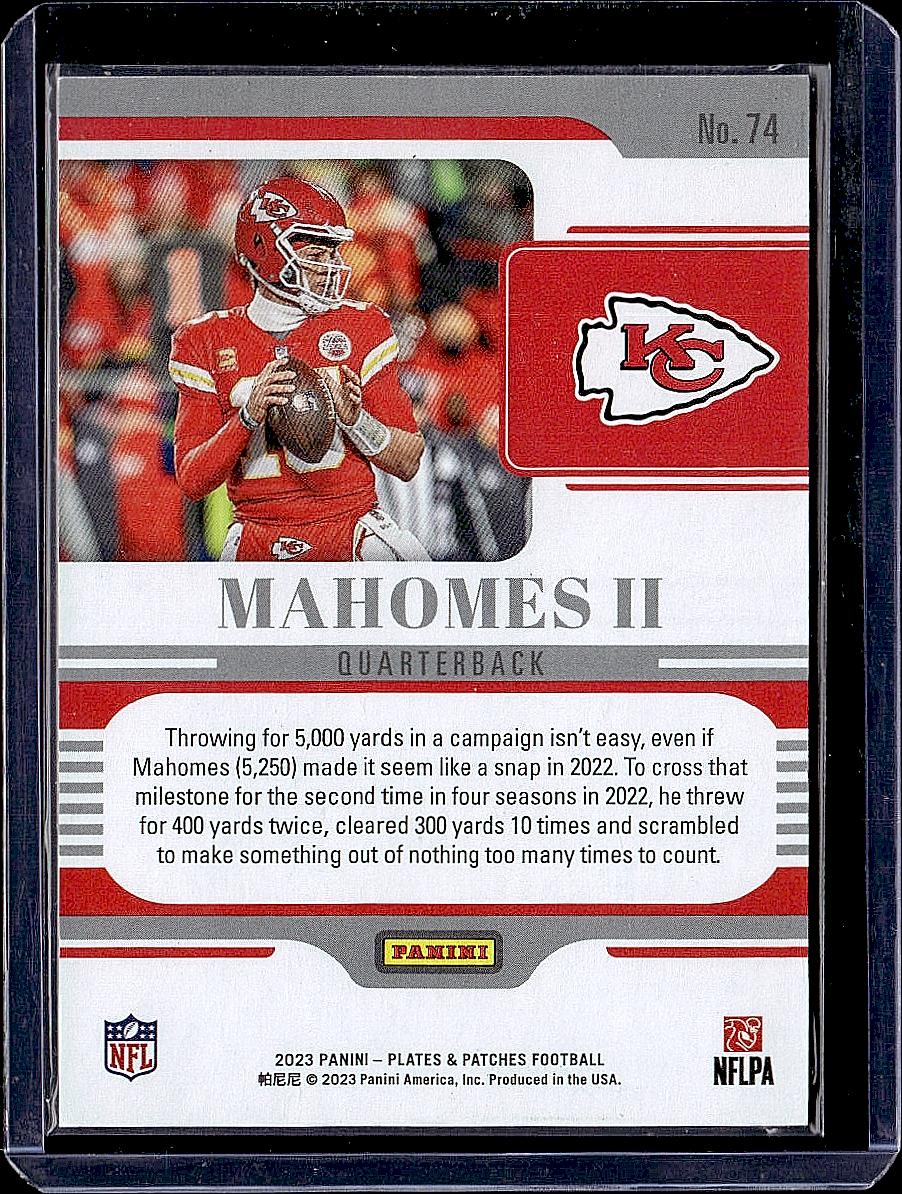 2023 Plates and Patches Patrick Mahomes II /25