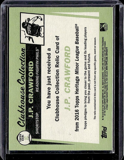 2016 Topps Heritage Minor League  J.P. Crawford Clubhouse Collection Relics